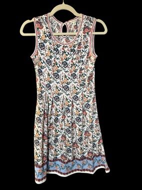 Max Studio White Floral Sleeveless A-Line Dress Size XS
